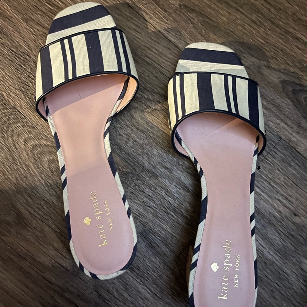 Kate Spade Chambray 10.5 never worn cork heel